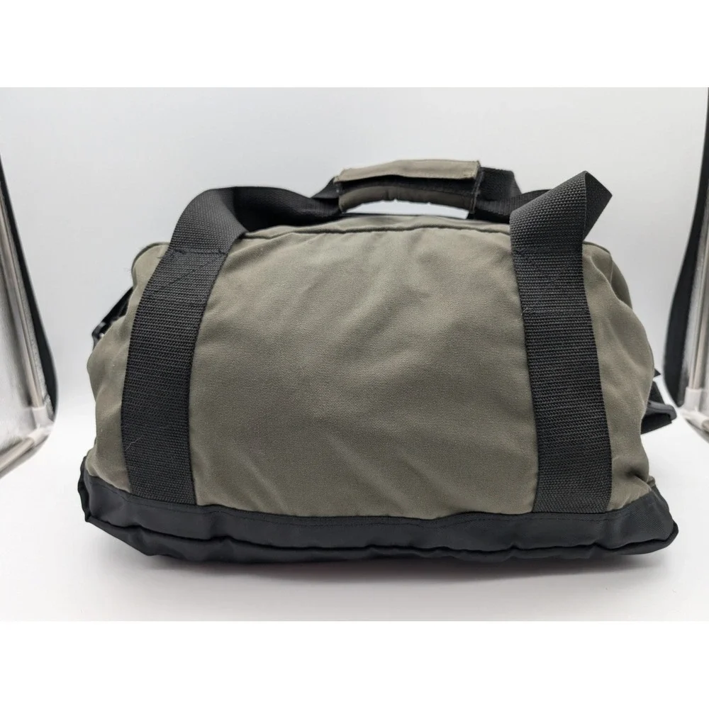 Eddie Bauer Nylon Duffel Bag Olive Green Black Travel Gym Bag 091-0034